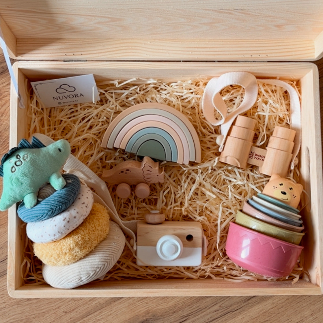 Cajita Sensorial de Madera “Mi mundo de Aventuras” 🦖