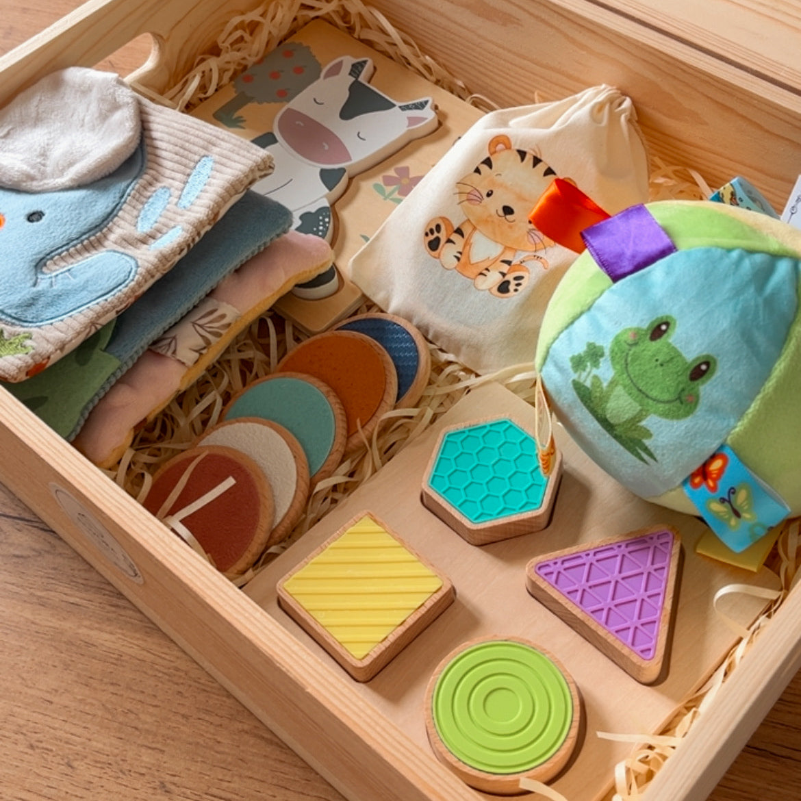 Cajita Sensorial de Madera “Explorar y sentir” 🧩